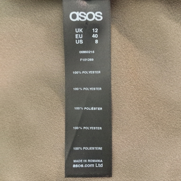 NWOT | Asos Design Women's Green Satin V-neck Wrap Tied Kimono Blouse | US 8 - Picture 10 of 10